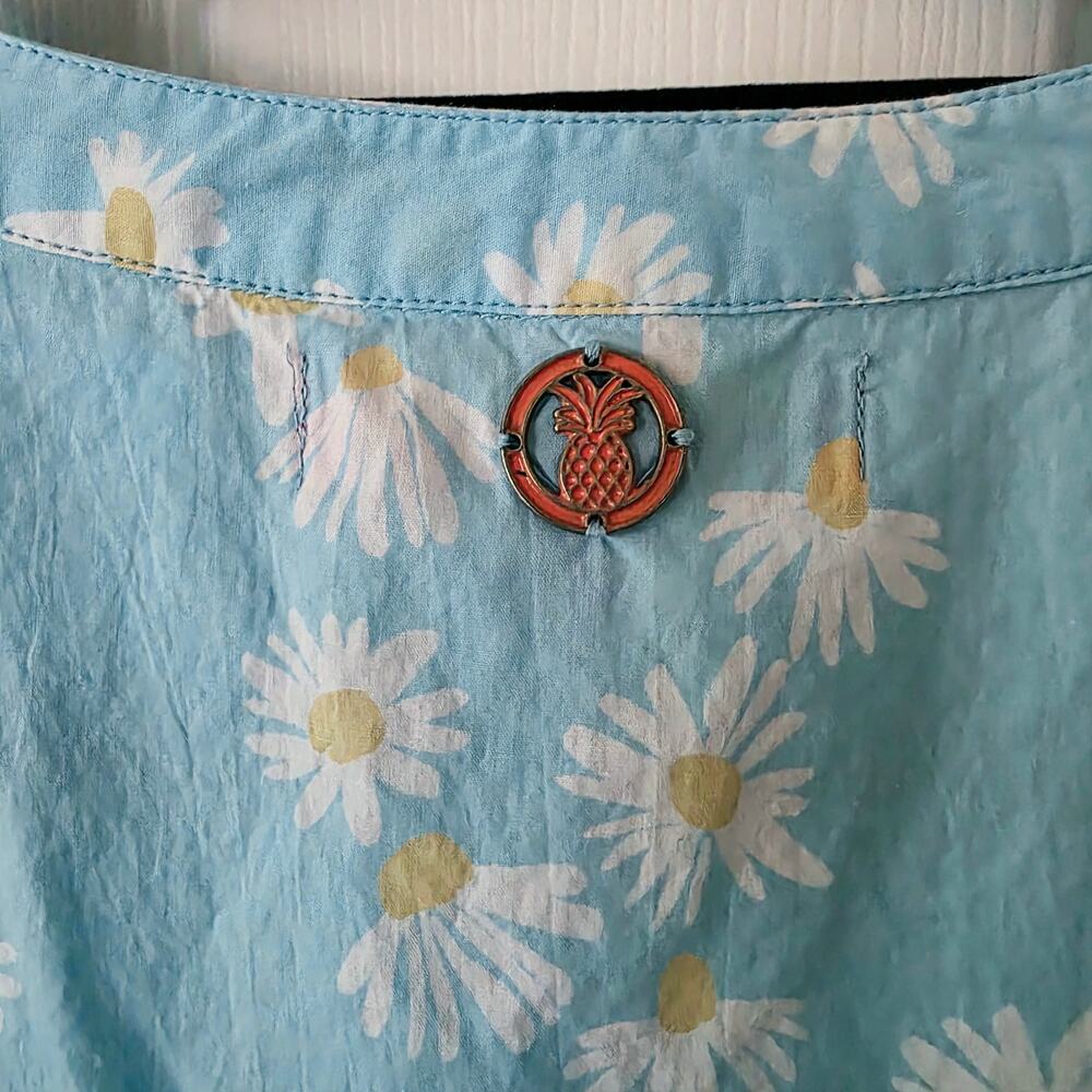 Simply Southern Blue with White Daisies Ruffle Maxi Dress size Large - Picture 4 of 9